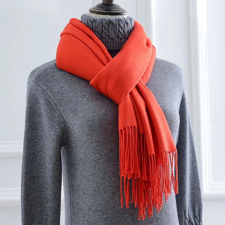 Бренд Горячая леди 2019 новый толстый теплый кашемировый шарф сплошной цвет