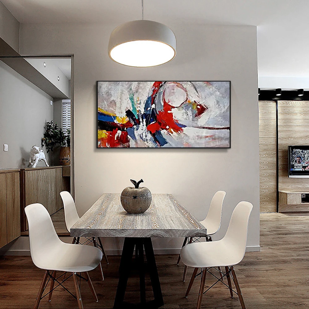 

Modern Home Decor Abstract Oil Painting Handmade On Canvas Wall Art Knife Thick Oil Paintings For Living Room Bedroom Decoration