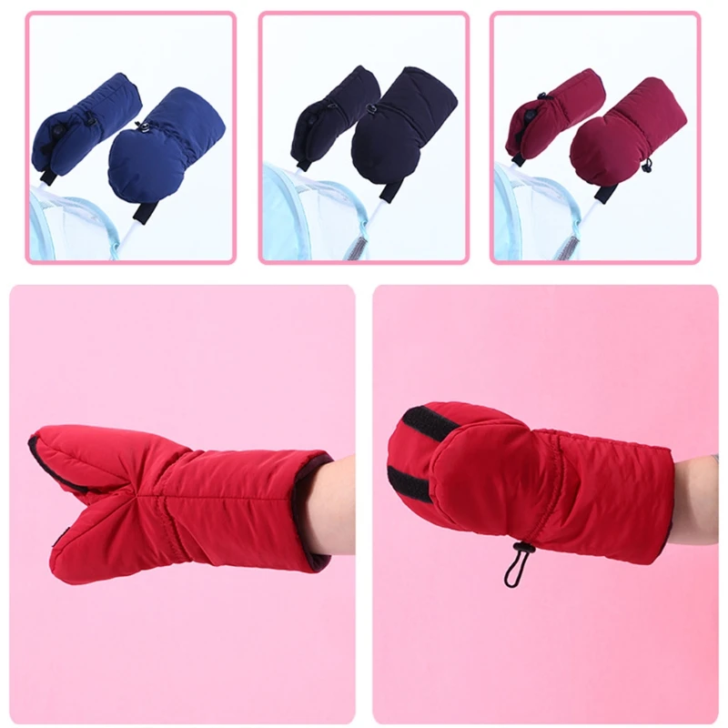 

Waterproof Universal Winter Warm Baby Stroller Gloves Fleece Mitten Trolleys Pushchair Pram Carriage Hand Muff Cover
