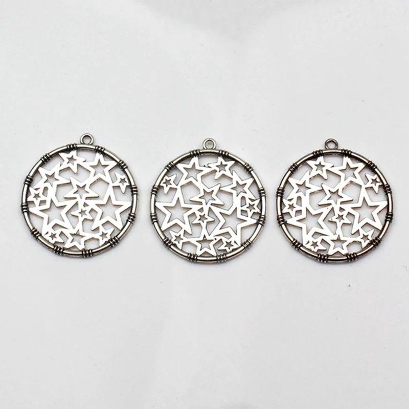 

5pcs Charms star pentagram 30mm Antique Tibetan Silver Pendant Finding Accessories DIY Vintage bracelet Necklace Handmade