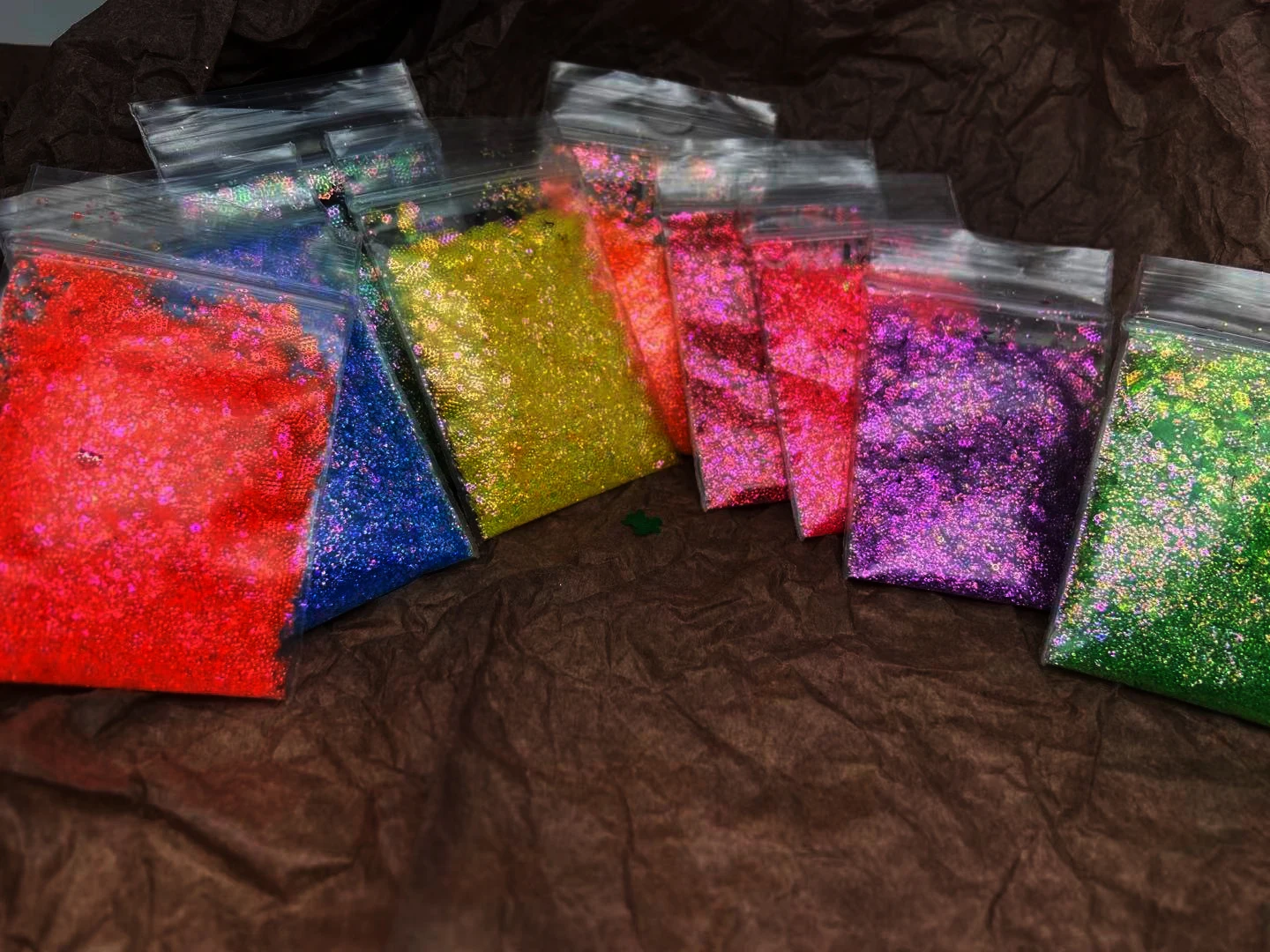 Голографические лазерные неоновые розовые фотообои шестигранной формы