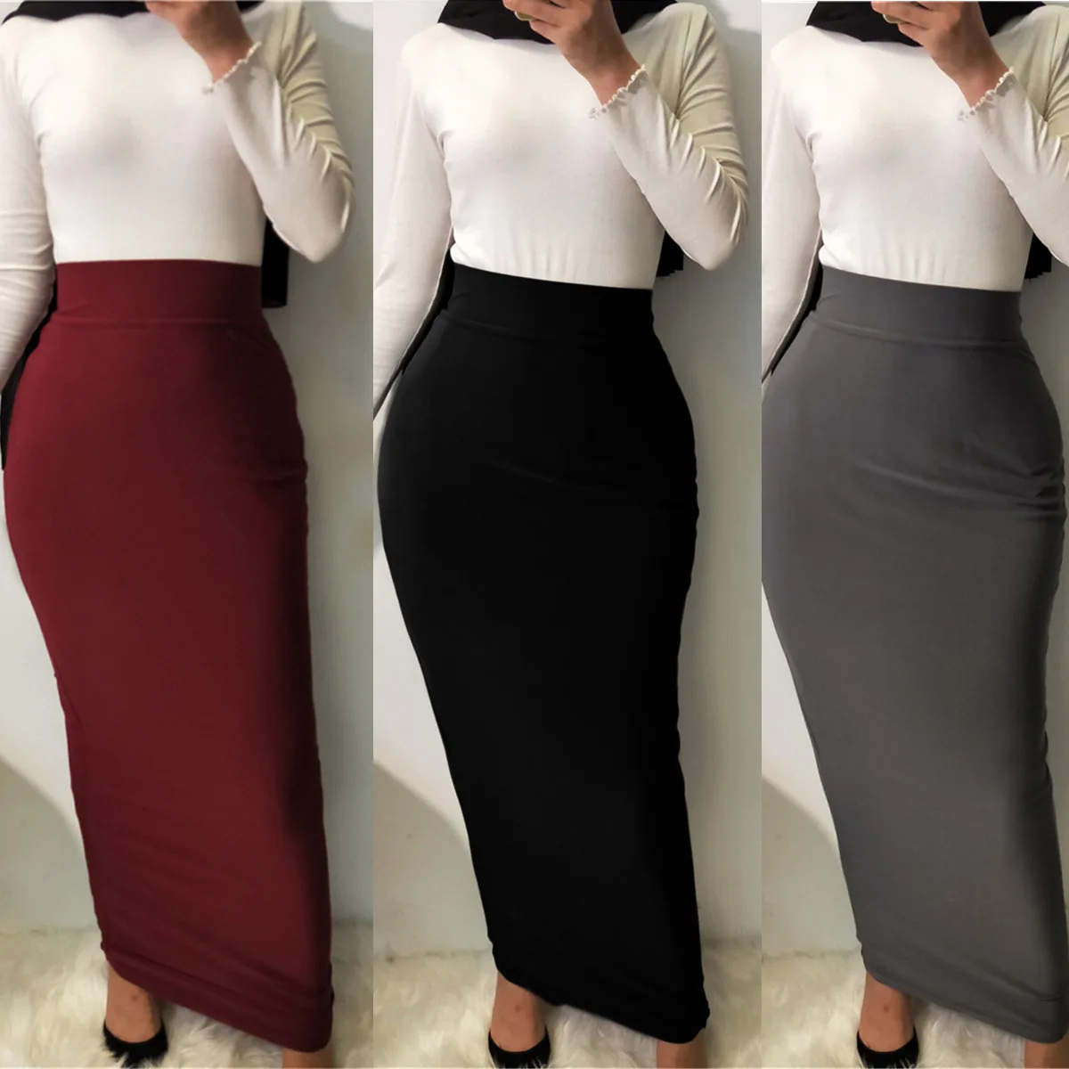 

Faldas Mujer Moda High Waist Maxi Pencil Long Skirt Jupe Longue Femme Jupes Skirts Womens Korean Fashion Clothing Jupe Crayon