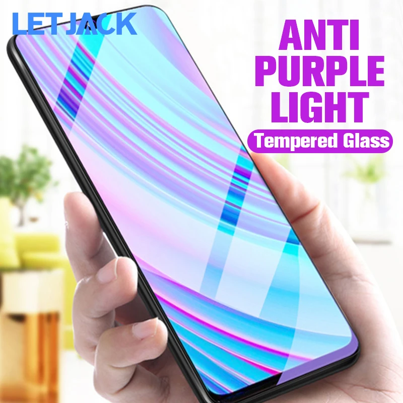 Анти Фиолетовое закаленное стекло для OPPO Realme X 3 Pro Защитная пленка экрана A59 A59S A79