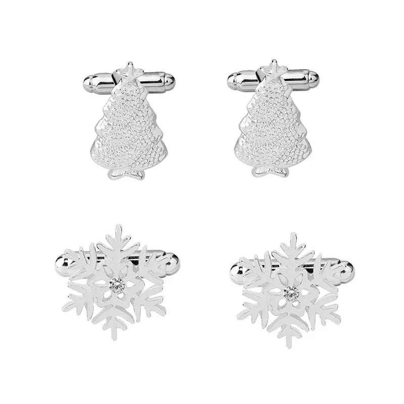 Изысканное рождественское кольцо-манжета Снежинка Рождественская елка запонки