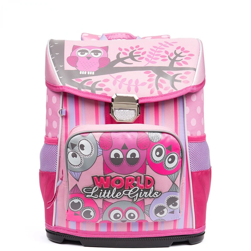 Fashion Kids Backpack Orthopedic School Bags for Girls Cartoon Owl Waterproof Children School Backpacks Primary Grade 1-4