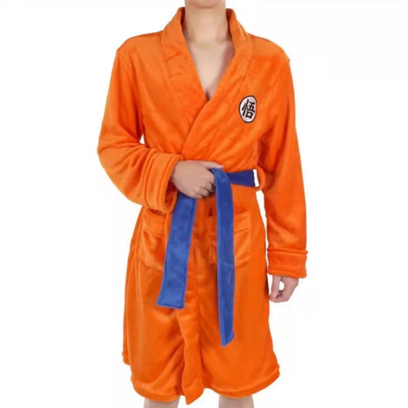 Банный халат для косплея Goku Kakarotto зимний теплый из кораллового флиса хлопковая
