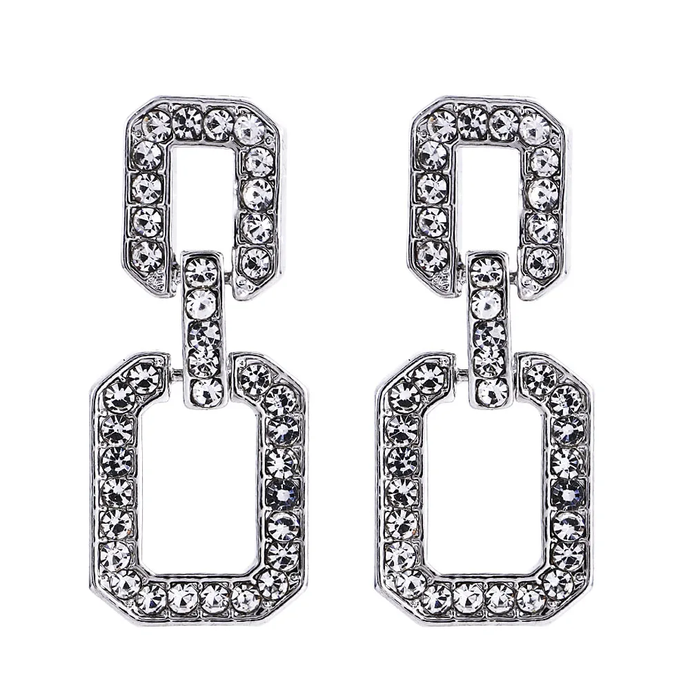

Fashionable French Cold Wind Simple Square Flower Butterfly Pearl Circle Heart Pendant Stud Earrings 2021 Earrings Women Gift