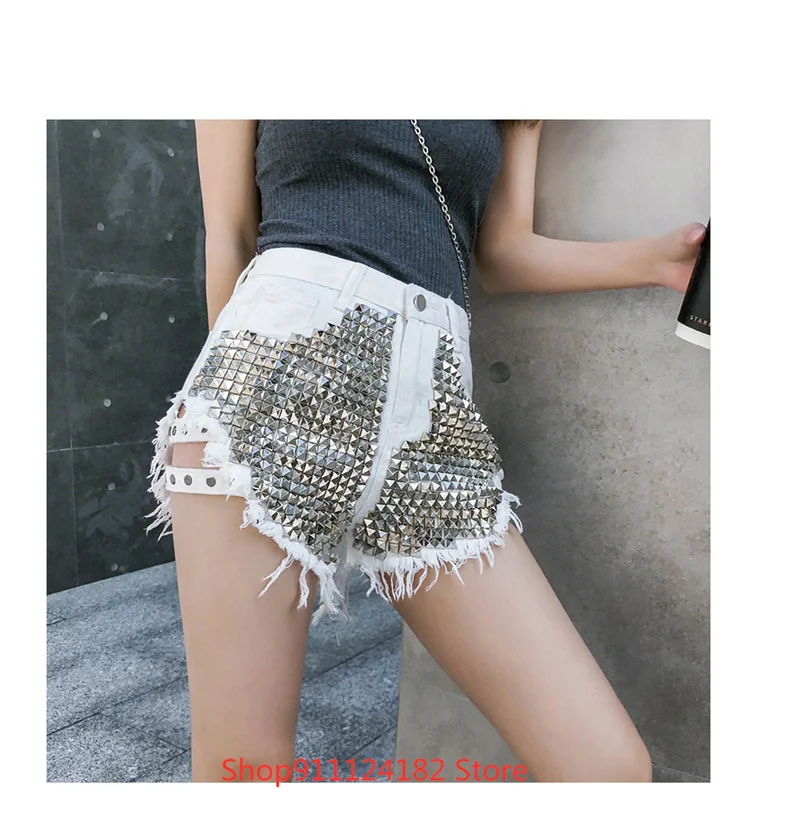 

2021 Summer New High-Waist Denim Shorts Women's Tight-Fitting Hips All-Match Sexy Shorts Personality Korean Style Outer Shorts