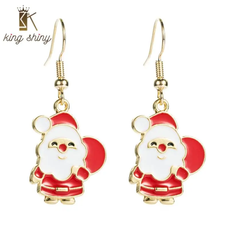 

Lovely Santa Claus Dangle Earrings for Woman Vintage Dropping Oild Xmas Decoration Pendant Earrings Christmas Party Ear Jewelry