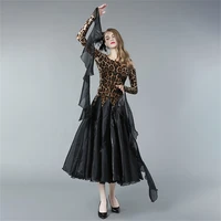 3xl ballroom dress latin dance dresses women leopard printed national standard waltz competition dress