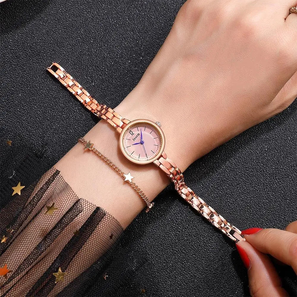 

Women Watch Fashion Simple Star Diamond Inlaid Alloy Watch Ladies Quartz Watches Versatile Gold Sliver Clock Relogio Feminino