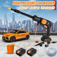 22bar319psi portable high pressure wireless electric high power car washing guns machine 0 4000mah rechargable washing pump