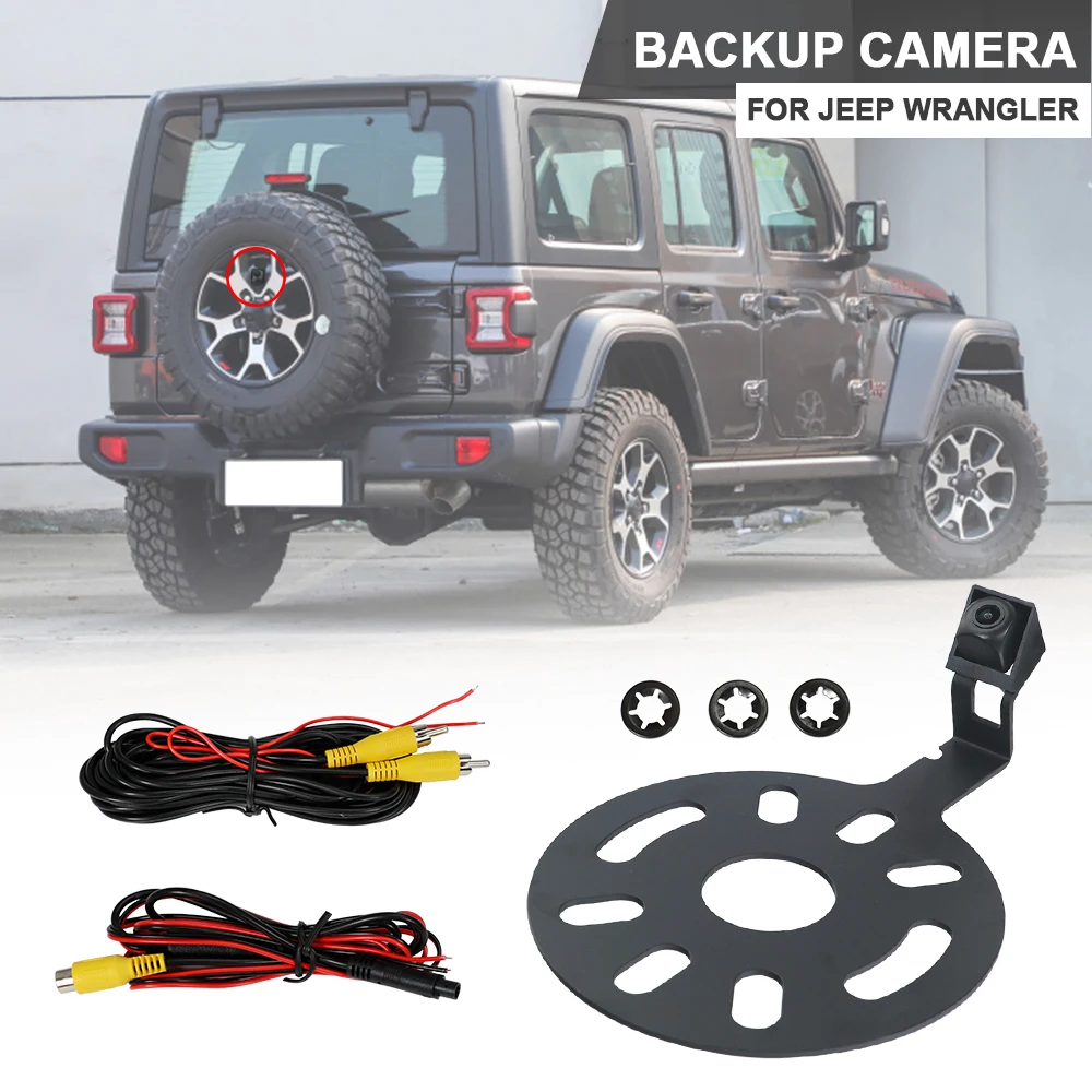 Car Rear View Camera for Jeep Wrangler NEW IP67 Waterproof Backup Rearview Camera For Wrangler + OEM Radio Video Harness