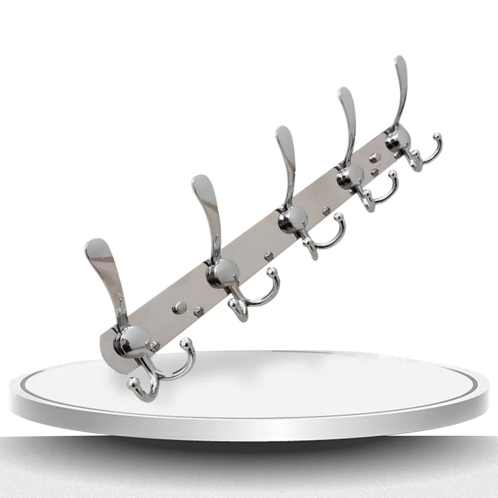 

2pcs/set Bedroom Easy Install Scarves Office Home Door Back Coat Hooks Hats Hotel Multifunction Wall Mounted Space Aluminum 45CM