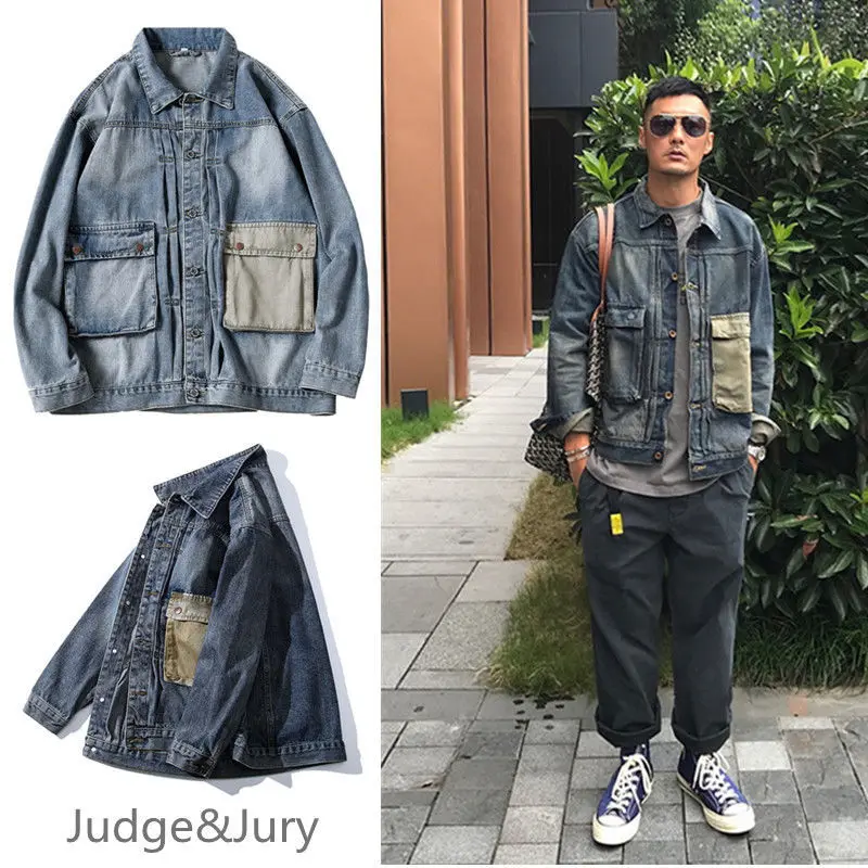 

Hong Kong Style Denim Jacket Men's Loose and Versatile Cool Korean Fashion Jacket Men's Autumn Clothes