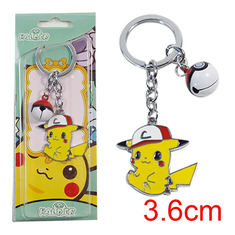 Японский мультфильм брелок Карманный Монстр покебол PIKACHU Мода Забавный милый porte cle металлические аксессуары для украшений chaviro Llaveros - Цвет: 1-3