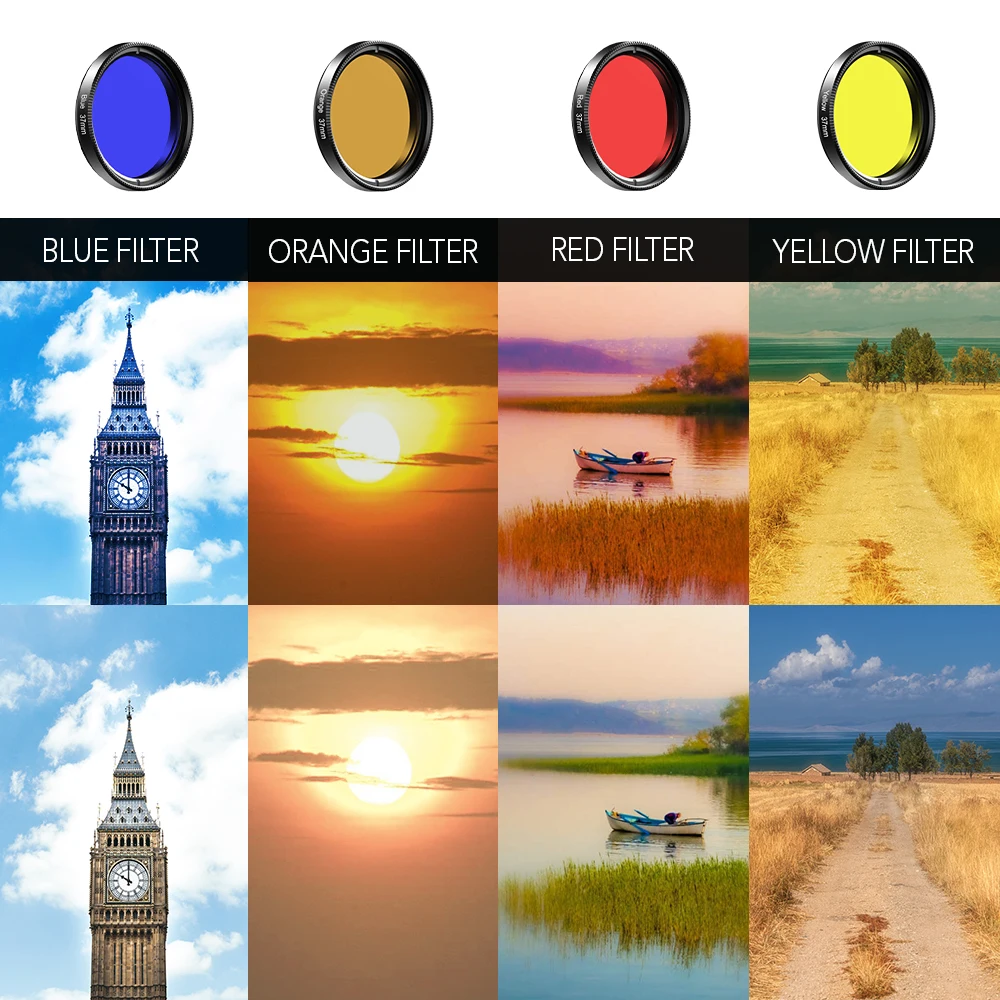 Объектив APEXEL для камеры мобильного телефона Ширина 0 45 X синий красный фильтр 37 мм