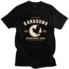 Модная мужская футболка Haikyuu, футболка для Волейбольного клуба Karasuno с орлом, хлопковая футболка с коротким рукавом, летняя японская футболка для манги, подарок