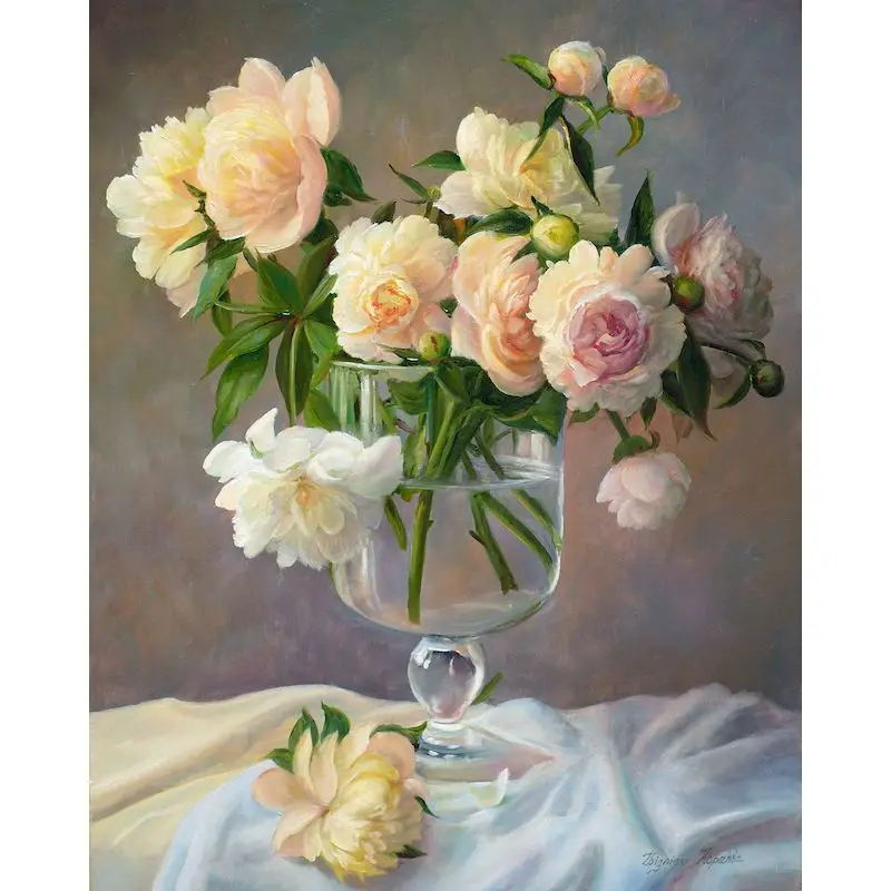 

RUOPOTY Framed Painting By Numbers Flowers Canvas Drawing Coloring By Numbers For Adults Acrylic Paints Set Home Decor