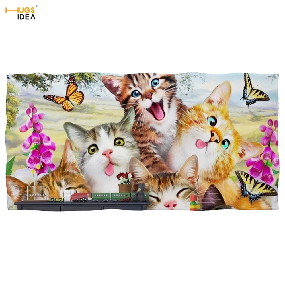 

HUGSIDEA симпатичное 3D полотенце с рисунком животных, полотенце для ванной комнаты, для рук, волос, лица, сухое мягкое одеяло, мультяшный дизайн ...