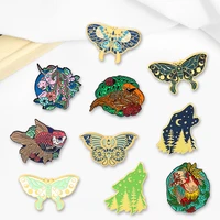 creative trendy cartoon animal bird oil drop lapel brooch badge pin denim bag gift men women fashion jewelry clothes decoration