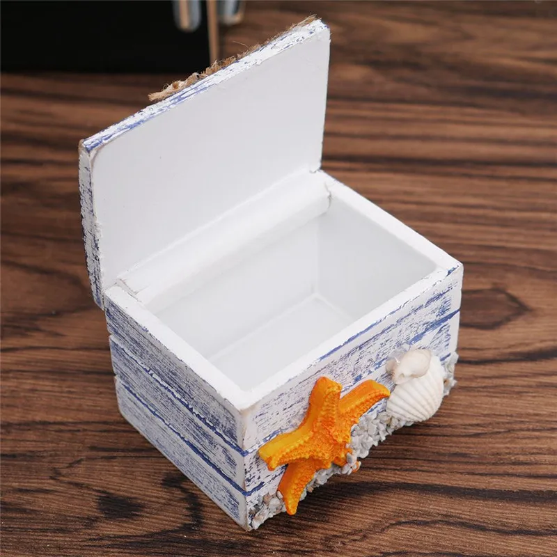 1 шт. Мини Деревянный пиратский ящик для хранения ювелирных изделий в форме