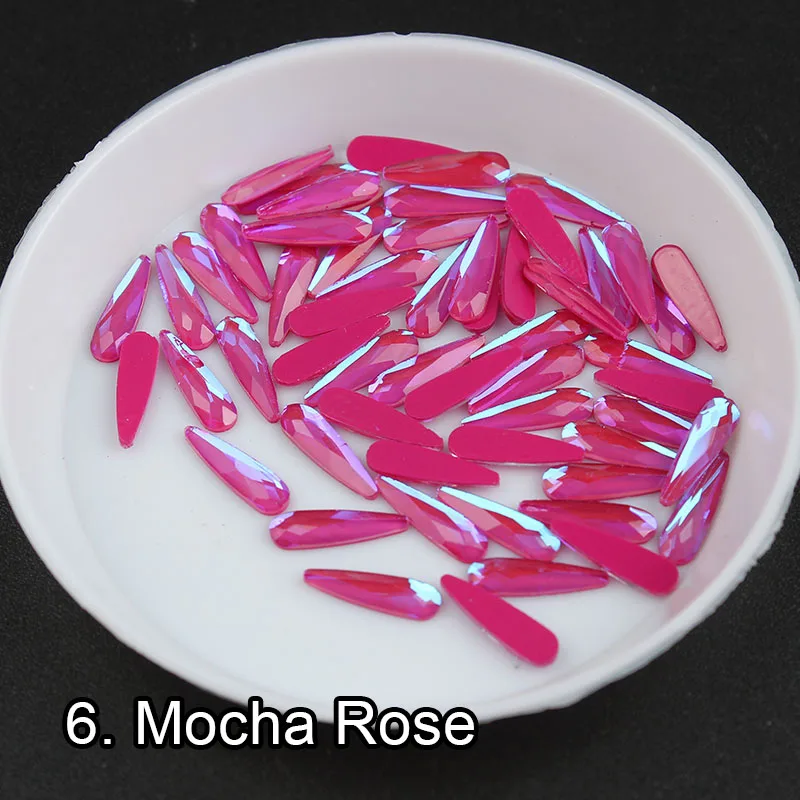 Mocha Rose Новинка 30 шт./упак. мокко неоновые цвета капли дождя форма 3x10 мм Стразы для ногтей страз 3d-украшения для ногтей аксессуары - Цвет: Mocha Rose