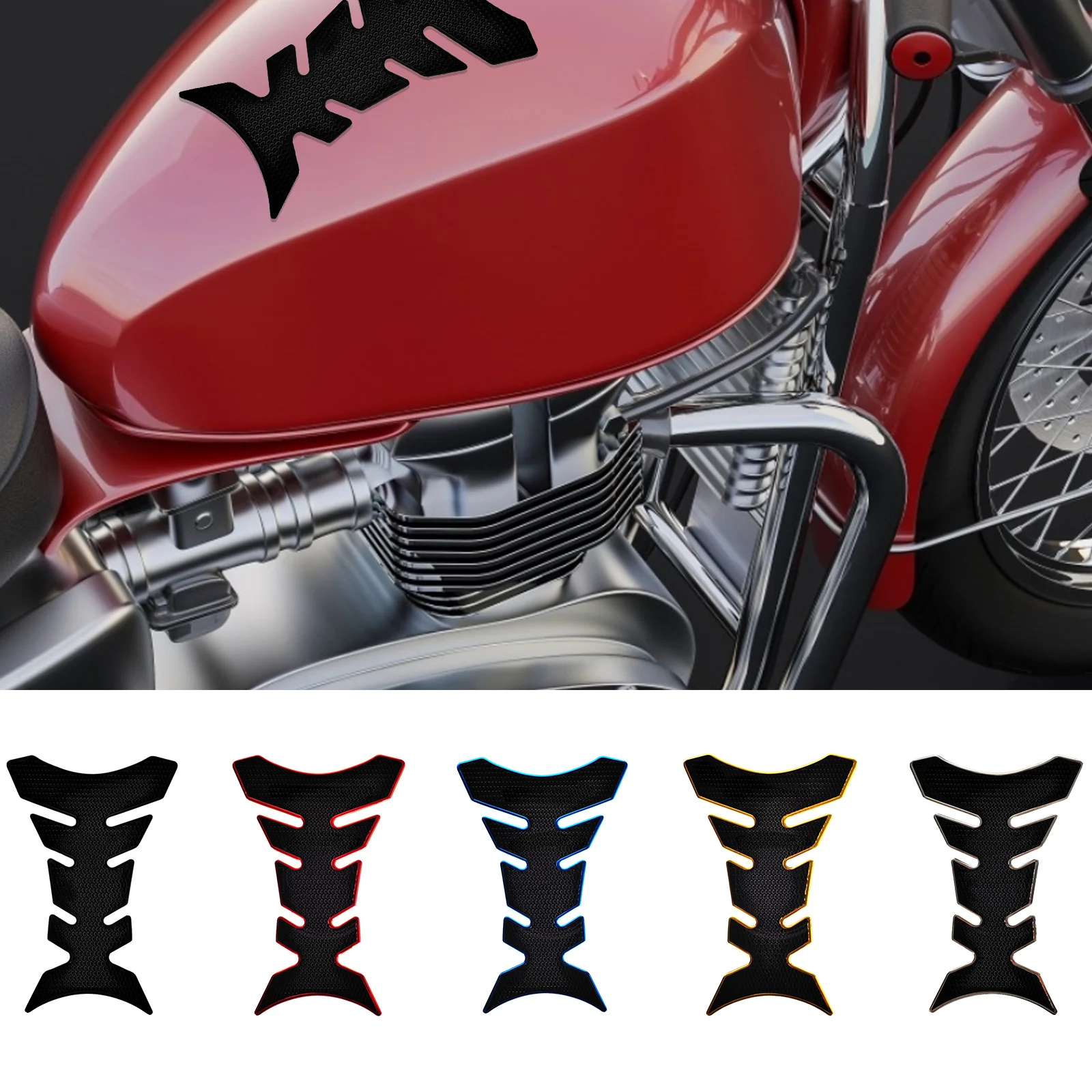 

1PC 5 Colors 3D Rubber Motorcycle Sticker Gas Fuel Oil Tank Pad Protector Cover Decals Case Stickers Motorcycle Accessories