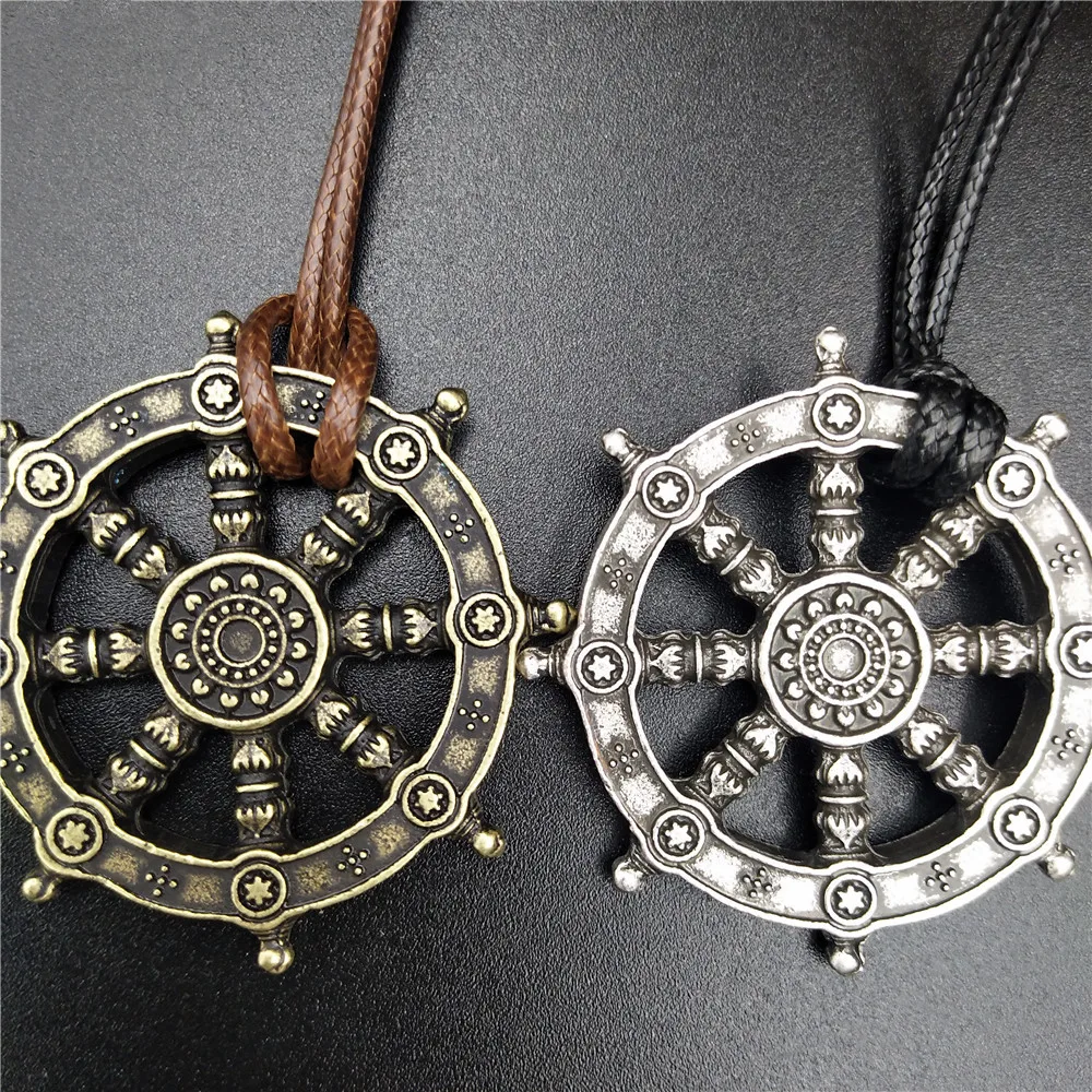 

Free Ship Wheel Of Life Samsara Buddhist Talisman And Amulet Pendant Buddha Necklace Dharma Religious Indian Jewelry