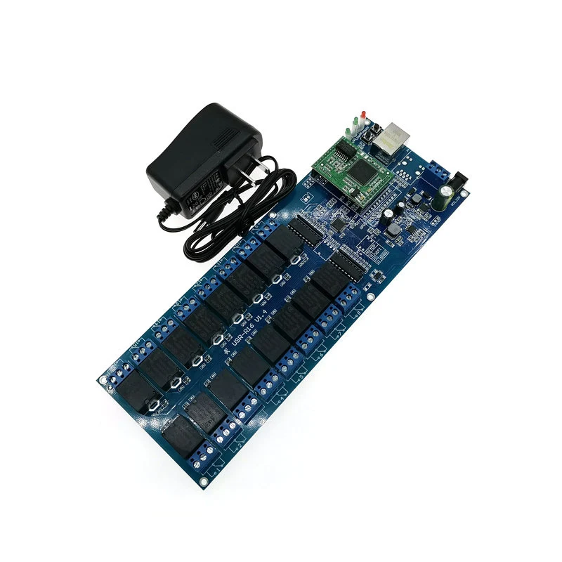 

1PCS 16-way relay module industrial grade 12V network relay control board relay to network USR-R16