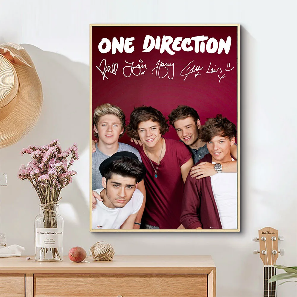 Оригинальный Холст постер из шелковой ткани One Direction классический стильный