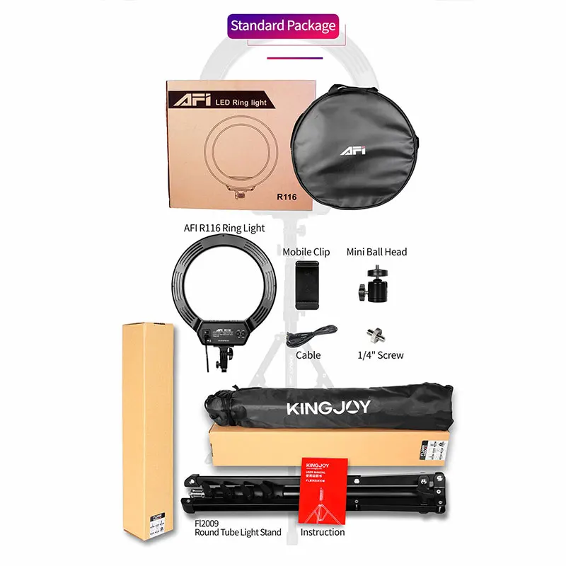 R116 and tripod Светодиодный кольцевой светильник с регулируемой яркостью фотографический светильник ing 16 ''3200-6500 K 320 светодиодная кольцевая лампа для селфи для камеры фотостудии видео телефона - Цвет: R116 and tripod