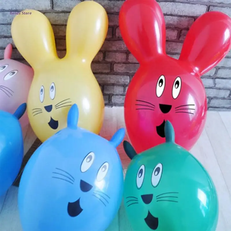

XX9E New Cute Rabbit Inflatable Ball Wedding Party Decoration Latex Balloons Kids Toy