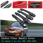 Автомобильные хромированныеУглеродные наклейки на дверные ручки для Mazda 3 BK седан люк MPS 2004 2005 2006 2007 2008 2009 крышка дверной ручки аксессуары