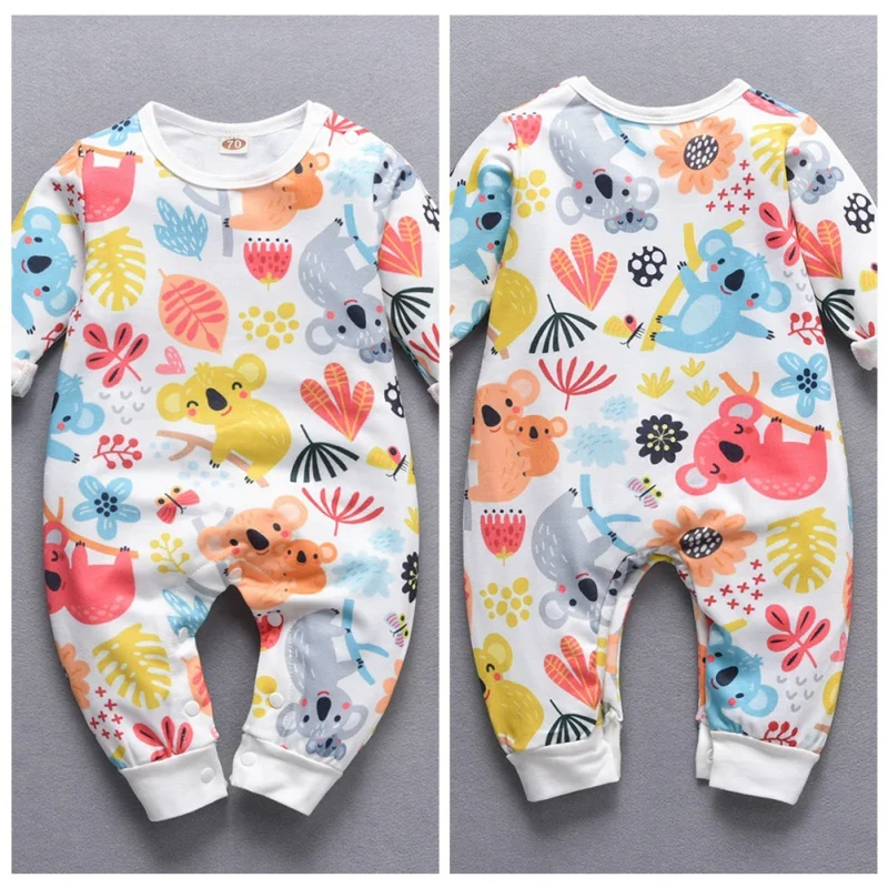 Baby Set Autumn Infant Girls Boys Long Sleeve Cartoon Print Rompers Kids 0-18M | Детская одежда и обувь