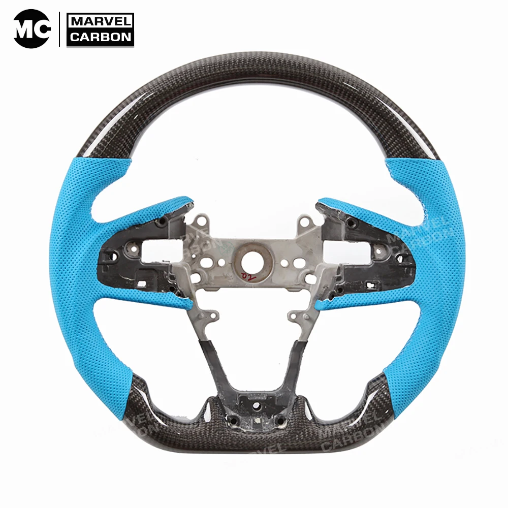 Гоночный дисплей 100% натуральное углеродное волокно рулевое колесо для Honda Civic CF |