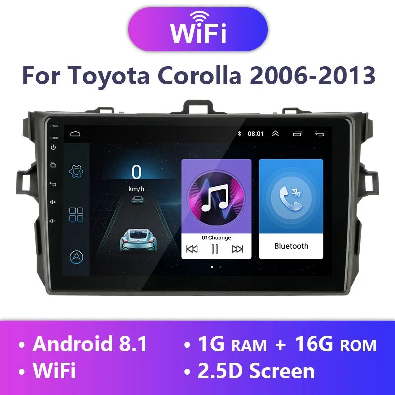 Wifi Android player " ips Android 4G+ wifi Автомобильный Радио мультимедийный плеер для Toyota Corolla E140/150 2006-2013 стерео gps навигация 2Din зеркало-ссылка - Цвет: Wifi Android player