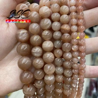 natural sunstone beads orange moonstone round loose spacer beads 4 6 8 10 12 mm for jewelry making diy bracelet accessories 15