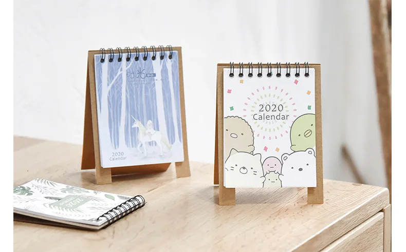 Год Kawaii мультфильм Животные Настольный календарь DIY крафт-бумага мини-календарь планировщик расписаний,08-,12
