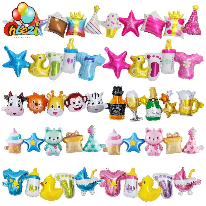 2Pcs Baby Shower Conjoined Banner Balloons Baby Carriage Bot
