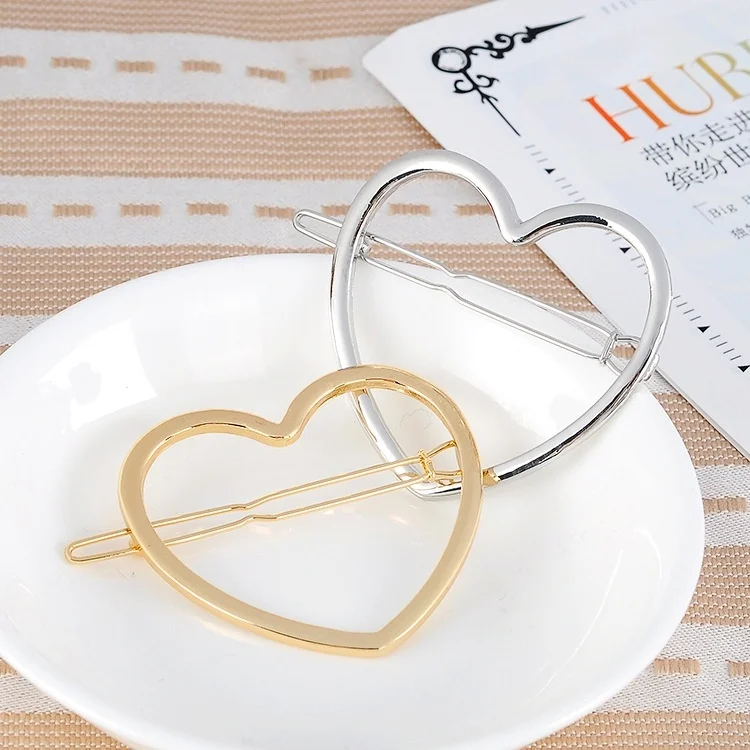 Красивая прическа заколка для волос в форме звезды Золотая булавка &quotСердце&quot