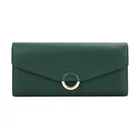 Женский кожаный кошелек, модный Дамский кошелек 2021, кошелек для карт, монет, клатч, зеленый, синий, черный, красный, абрикосовый, корейский женский кошелек