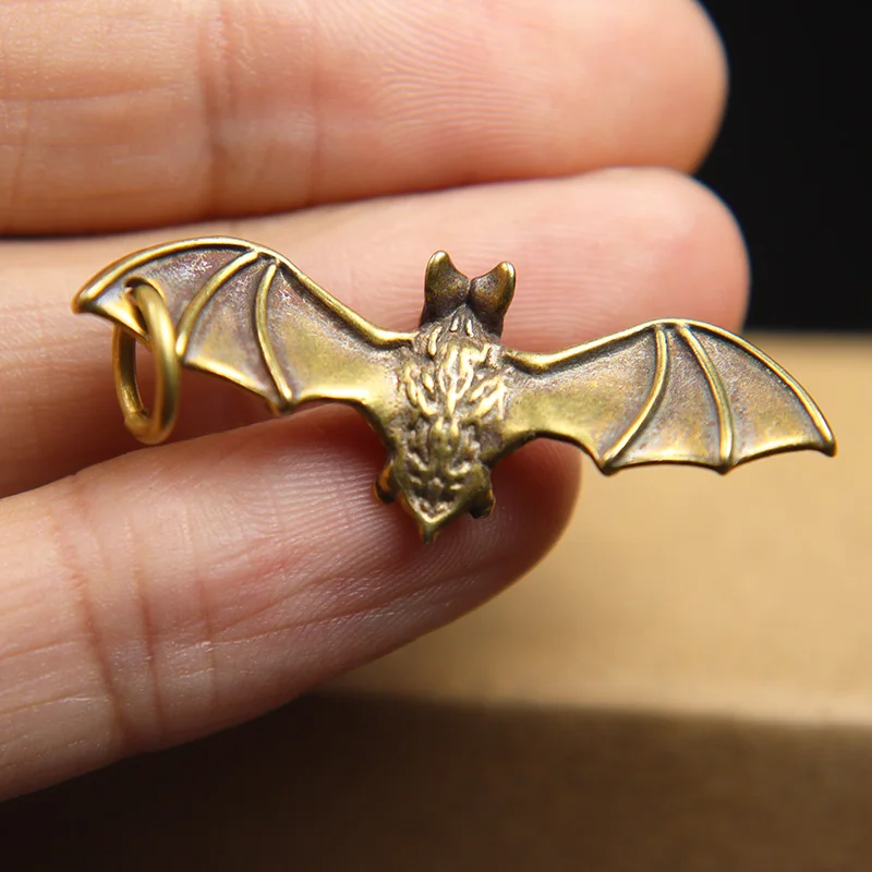 Мини-подвески в виде летучей мыши латунные Брелоки-статуэтки