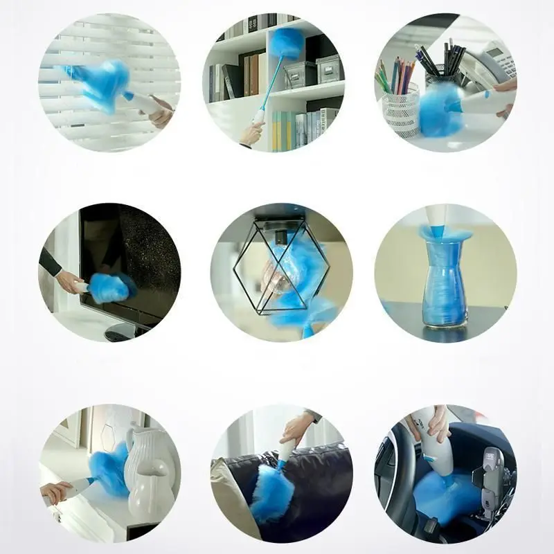 

Multi-Purpose Soft Microfiber Duster Electric Feather Duster Multifunctional Soft Microfiber Dust Cleaner Brush For Home