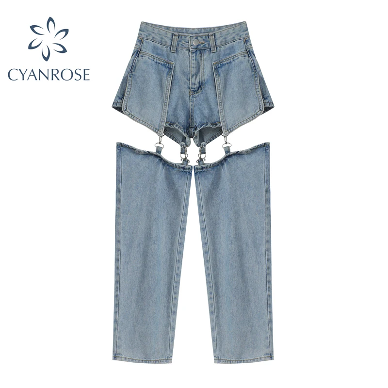 Джинсы женские с завышенной талией Модные Винтажные брюки из денима в стиле