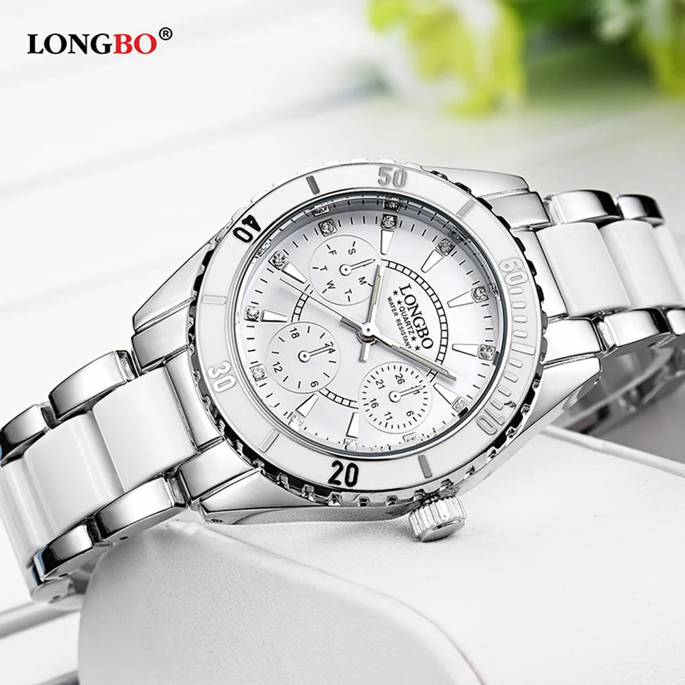 

LONGBO Brand Fashion Watch Women Luxury Ceramic And Alloy Bracelet Wristwatch Relojes Para Mujer Ladies Bracelets Wrist watch