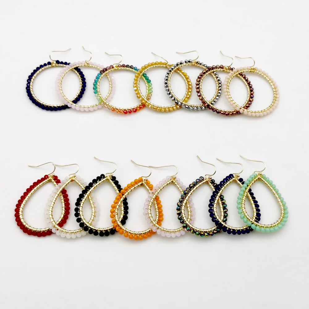 Wgoud богемные серьги ручной работы из бисера круглые каплевидные для женщин