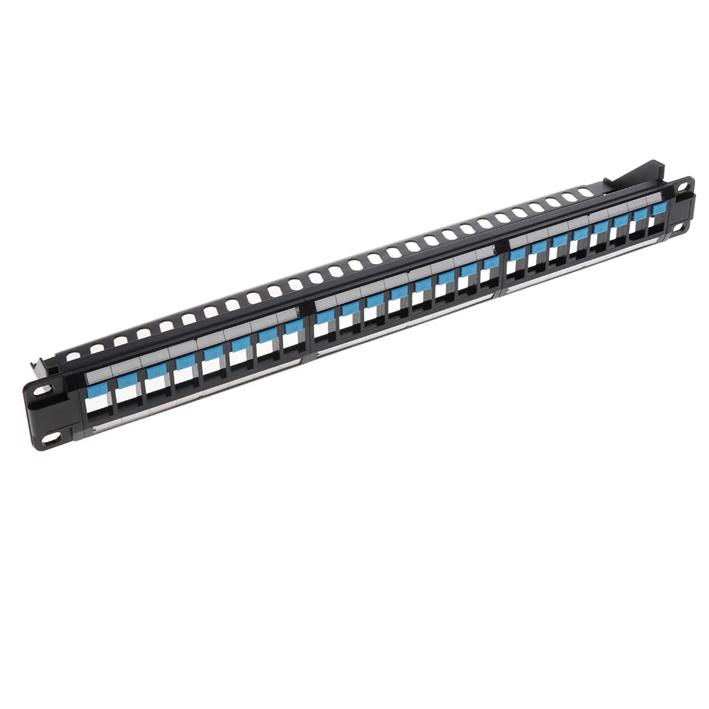 24 порта UTP Keystone Jack пустой патч-панель пластина Cat6 Ethernet RJ-45 19' в