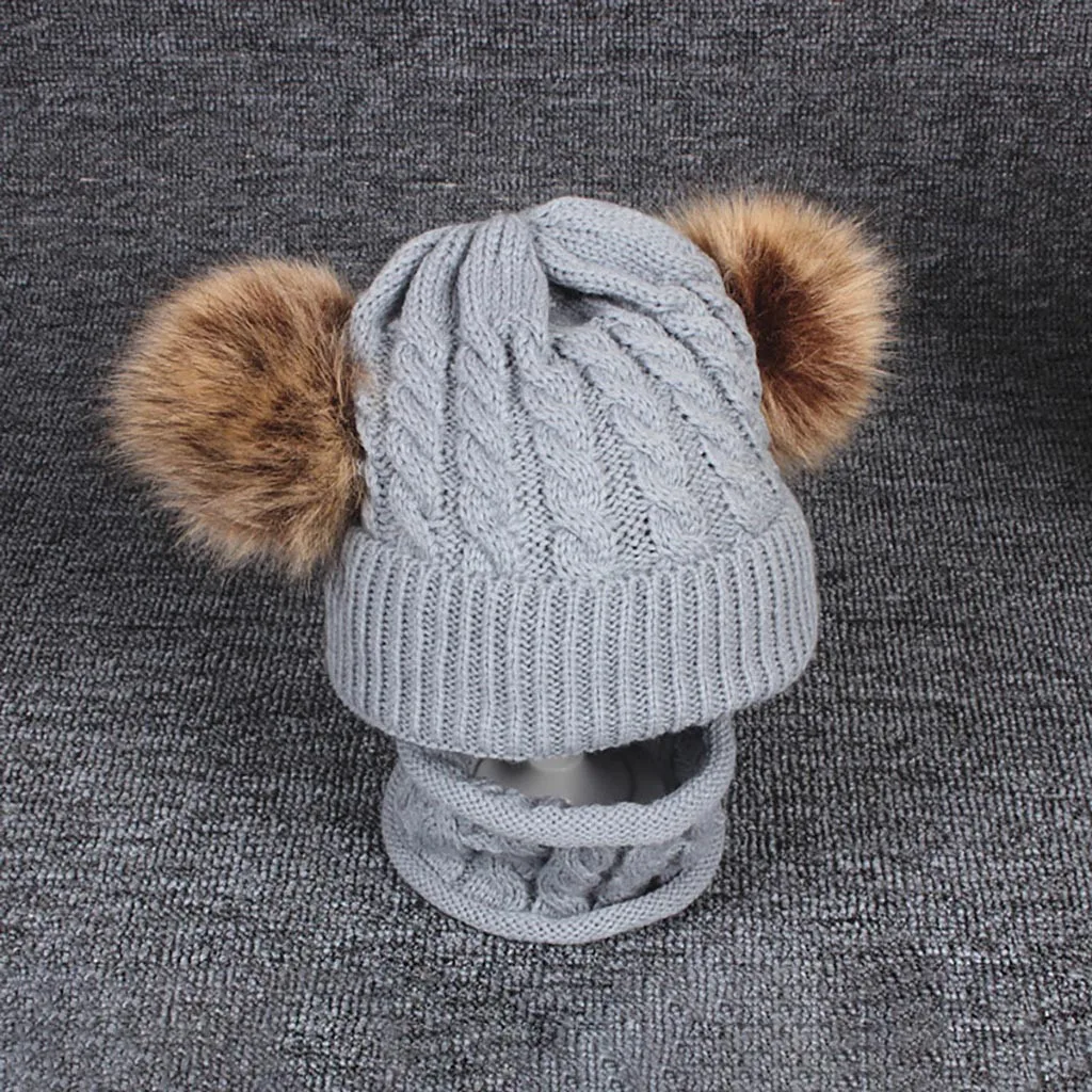 2 шт. детский зимний комплект из шапки и шарфа | Детская одежда обувь