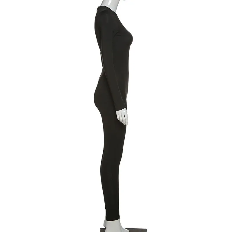 

2021 new women's long sleeve slim high waist hip sports jumpsuit